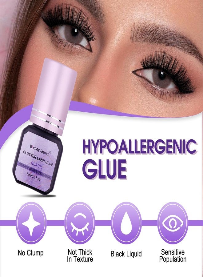 WENDY LASHES Lash Glue for DIY Eyelash Extension: Wendy, for Using at Home, 2-3 Sec Fast Drying, Strong Hold, Black, 5ml, X3 - Image 3